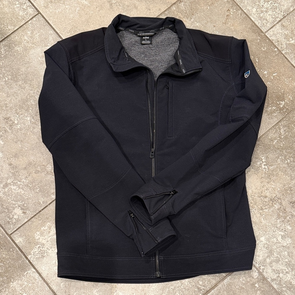 KUHL Size Large Men's Classic Black Lightweight Weatherproof Shell Jacket